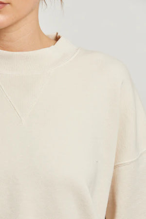 perfectwhitetee Blake French Terry Oversized Crewneck in Sugar