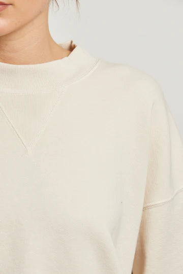 perfectwhitetee Blake French Terry Oversized Crewneck in Sugar