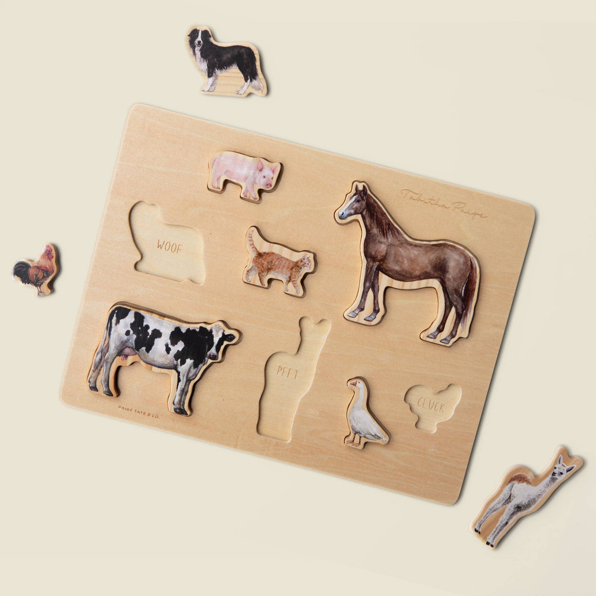 Paige Tate Farm Animals Wooden Puzzle: A Tabitha Paige Puzzle