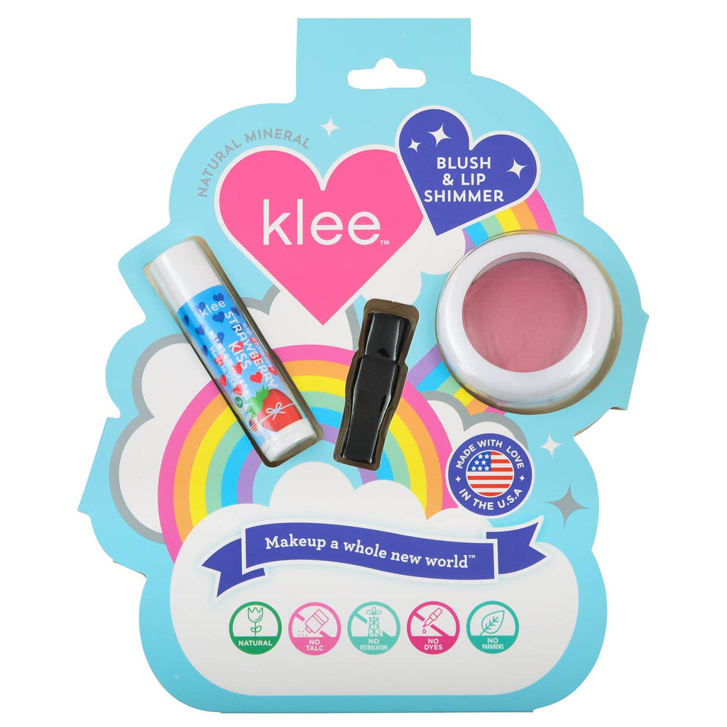 Klee Kids Naturals Blush and Lip Shimmer Set in Sweet Cherry Spark