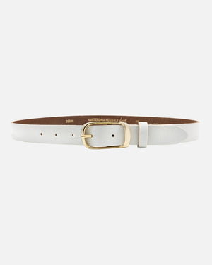 Amsterdam Heritage Lasse Gold Buckle Belt in White