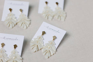 St. Armands White Petite Palm Drops