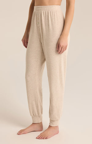 Z Supply Take it Easy Rib Jogger in Light Oatmeal Heather