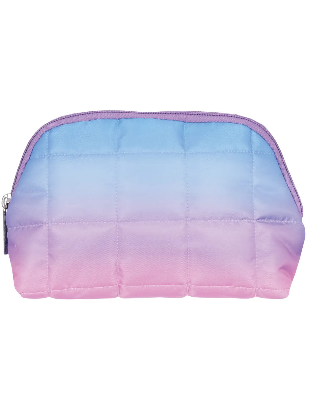 Iscream Purple Ombre Quilted Oval Cosmetic Bag