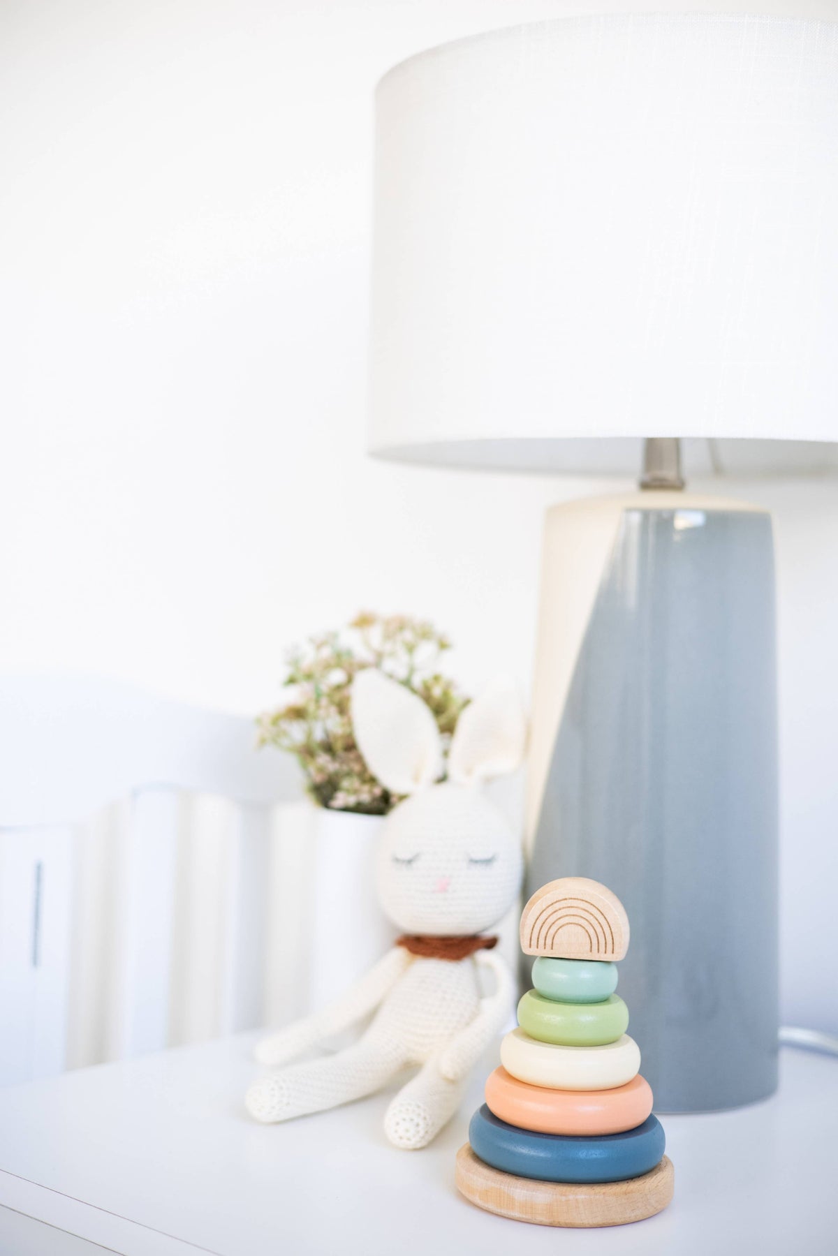 Pearhead Wooden Stacking Rainbow Tower Baby Toy