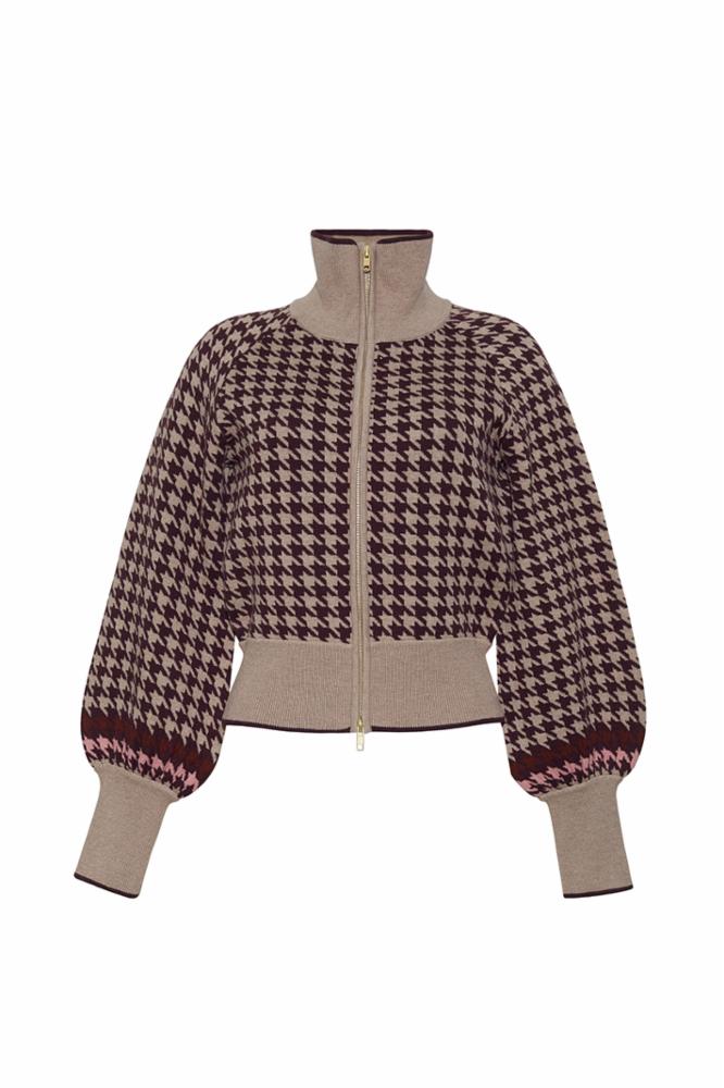 Cara Cara Lyss Jacket in Houndstooth Multi Taupe