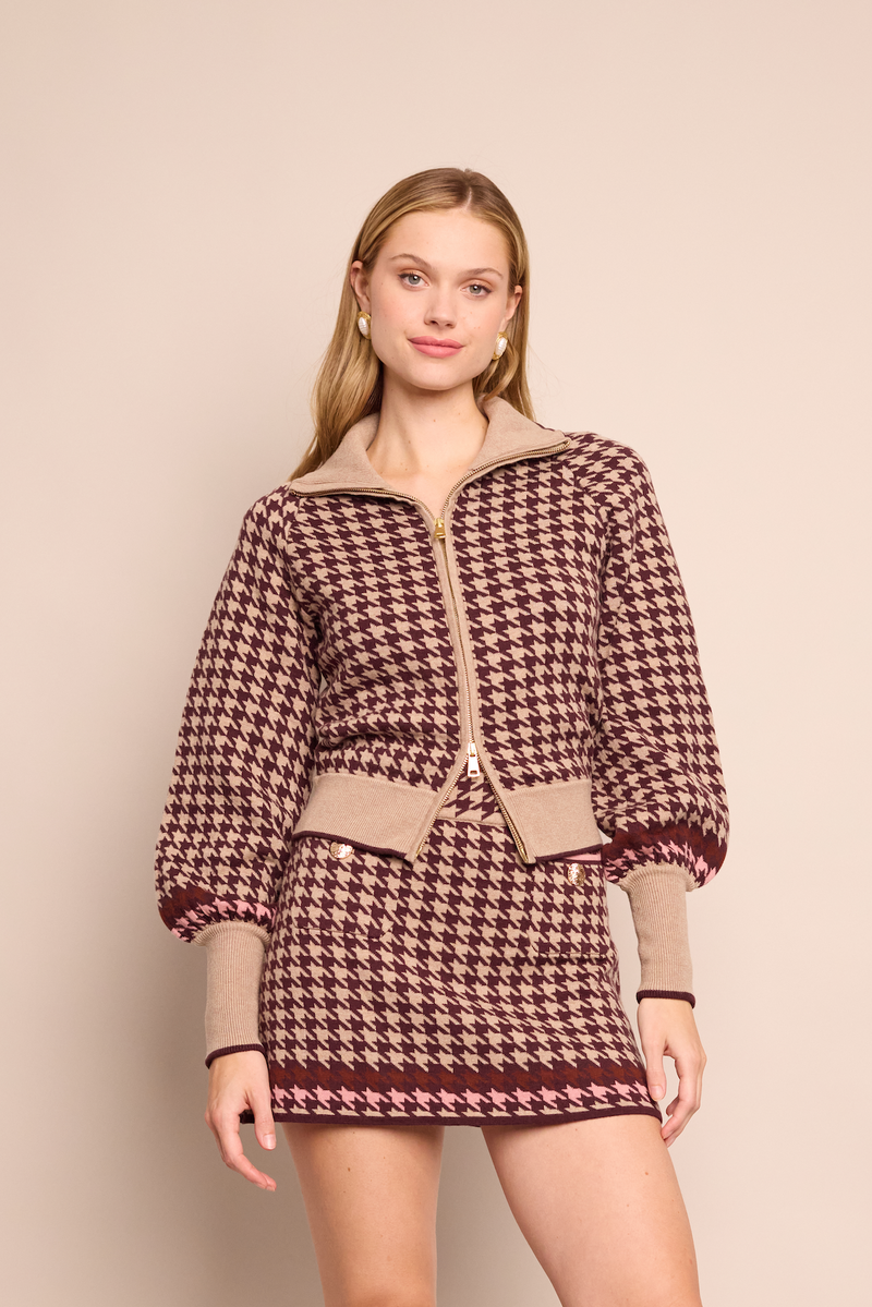 Cara Cara Lyss Jacket in Houndstooth Multi Taupe