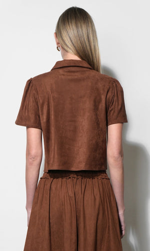 Greylin Biar Suede Top in Camel