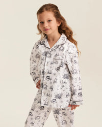 Petite Plume Kid's Twill Pajama Set in Hallow's Eve Toile