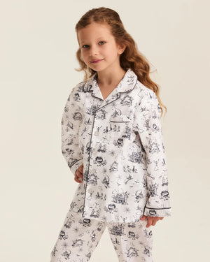 Petite Plume Kid's Twill Pajama Set in Hallow's Eve Toile