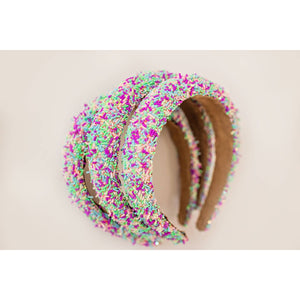 Cheeky Plum Beaded Headband in Mermaid Dreams