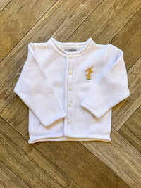 A Soft Idea Mommy & Baby Bunny Cardigan in White