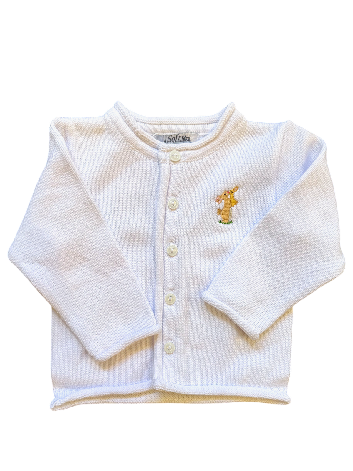 A Soft Idea Mommy & Baby Bunny Cardigan in White