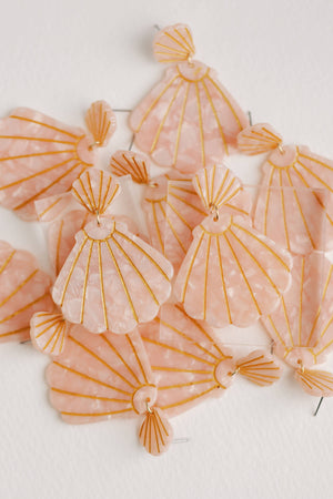 St Armands D Pink Tortoise Statement Shell Earrings