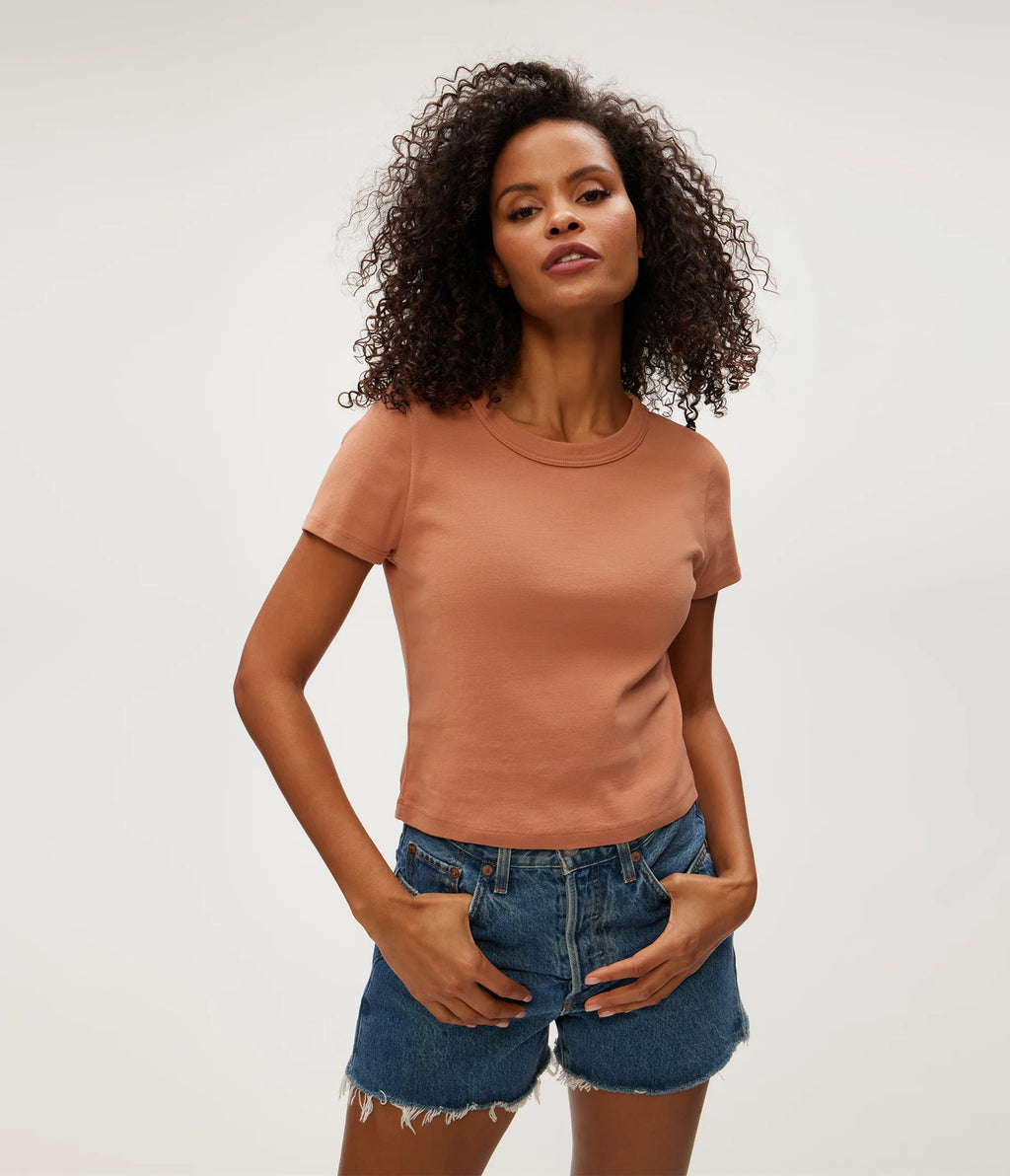 Michael Stars Mimi Crop Tee in Terra