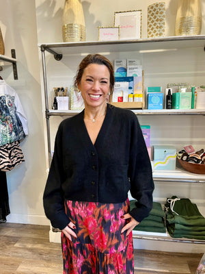 Colorush Brushed Lolas Cardigan in Asphalt