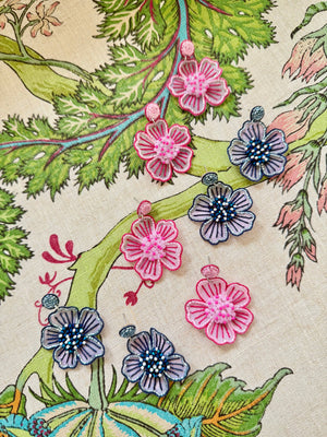 Beth Ladd Collections - Spring Bloom Earrings in Navy