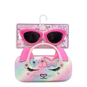 OMG Accessories Bella Heart Flower Butterfly Crown Glitter Case and Sunglasses