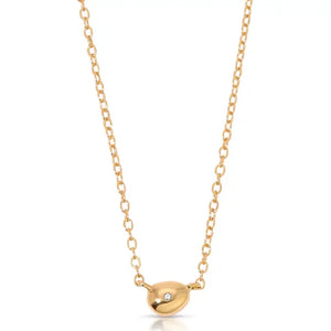 Ettika Polished Dainty Pebble Necklace in Gold