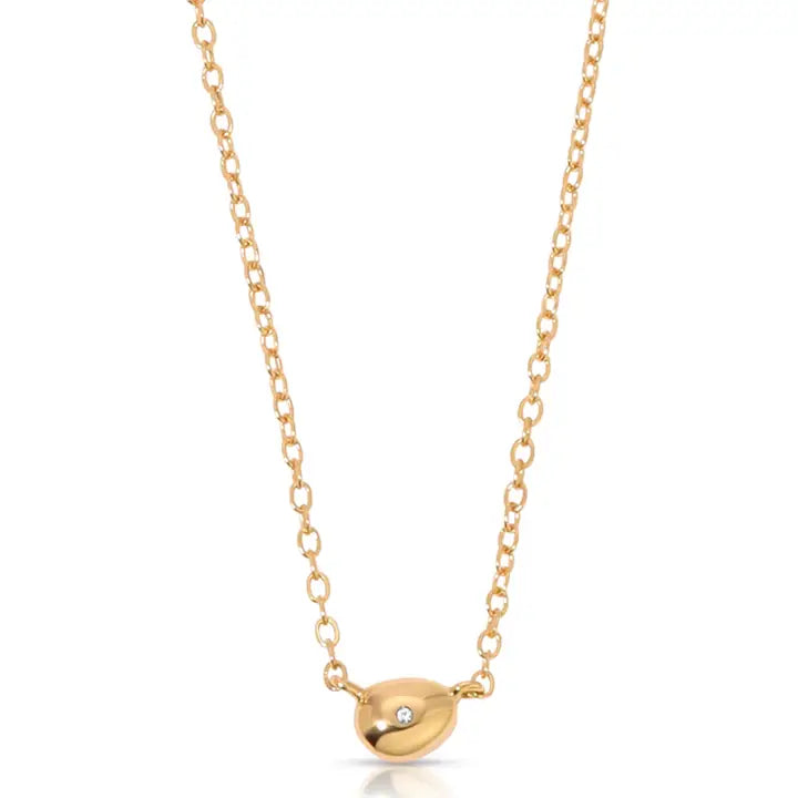 Ettika Polished Dainty Pebble Necklace in Gold