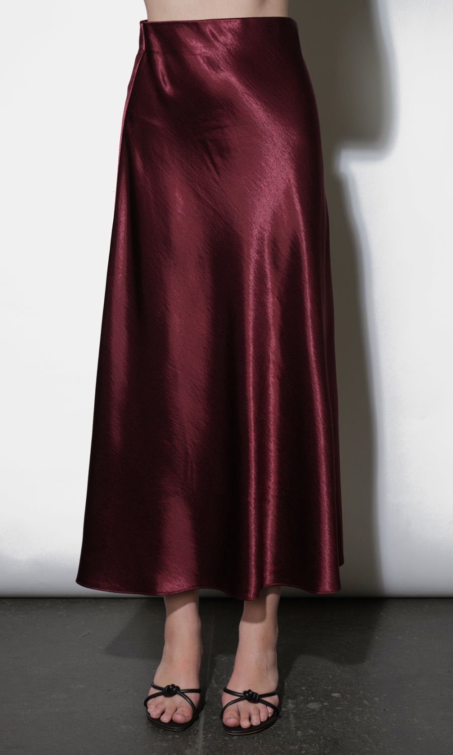 Greylin Paige Midi Slip Skirt in Dark Cherry