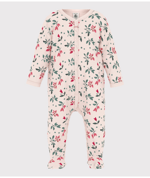 Petit Bateau Snap Footie in Pink Floral