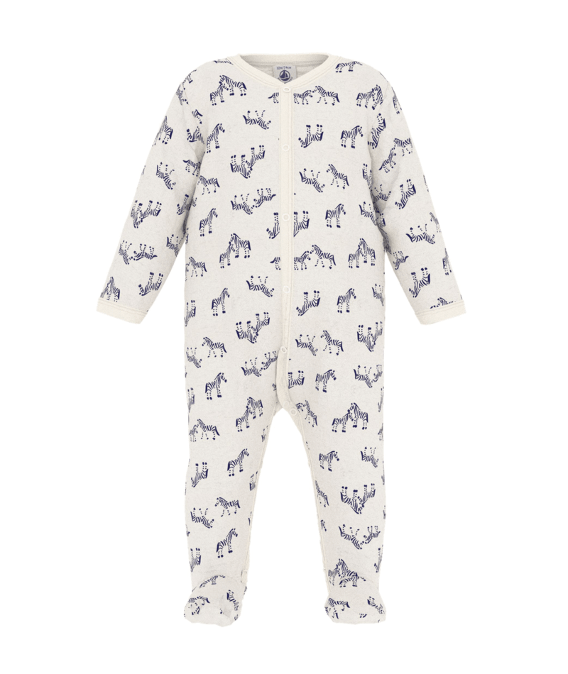 Petit Bateau Velour Footie in Zebras