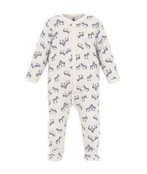 Petit Bateau Velour Footie in Zebras