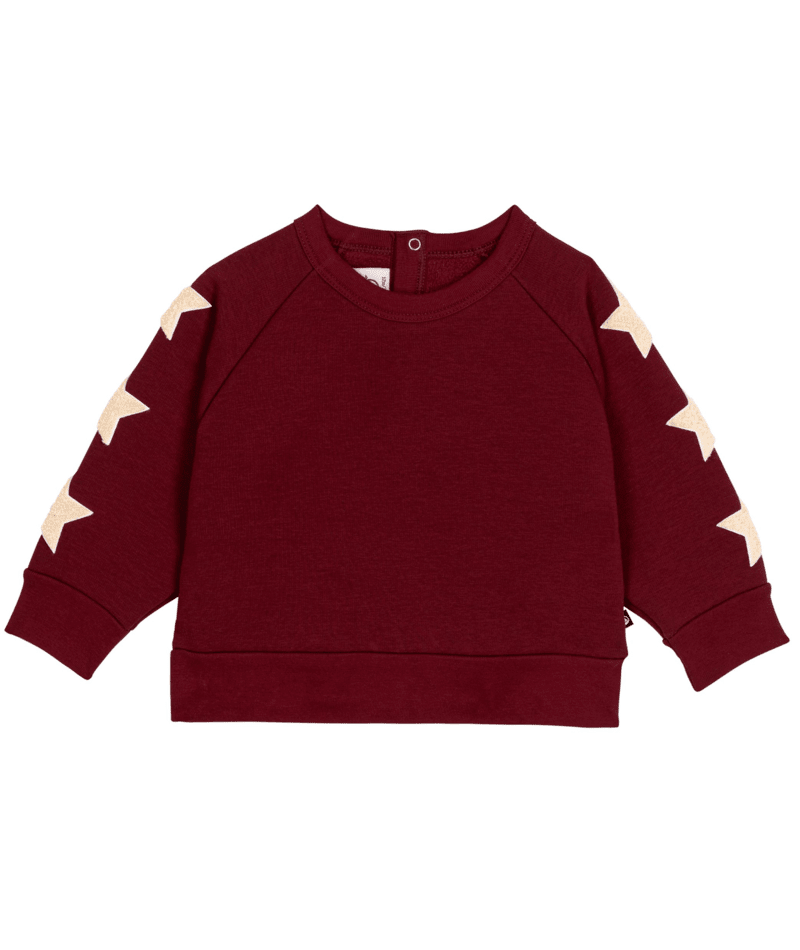Petit Bateau Star Sweatshirt in Burgundy