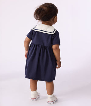 Petit Bateau Sailor Collar Dress in Navy