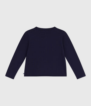 Petit Bateau Heart Badge Cardigan in Navy