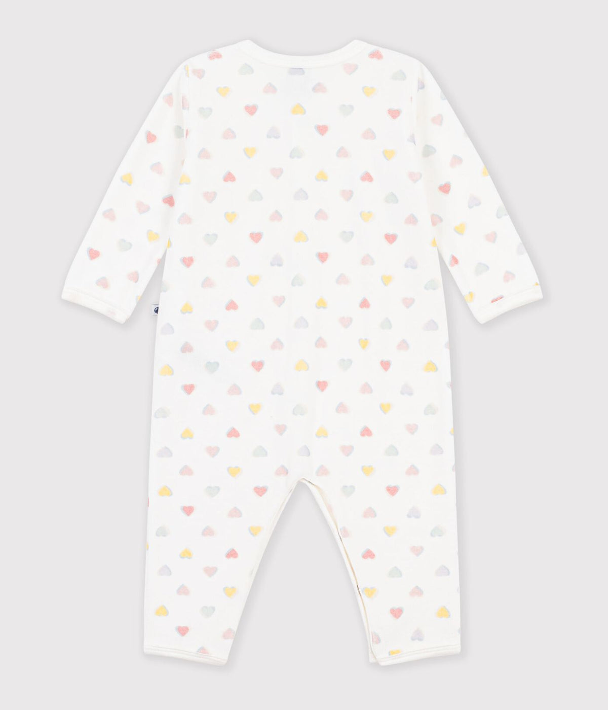 Petit Bateau Velour Romper in Multi Hearts