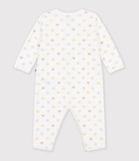 Petit Bateau Velour Romper in Multi Hearts