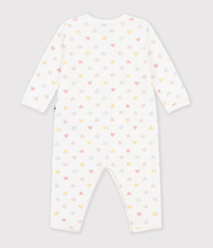 Petit Bateau Velour Romper in Multi Hearts