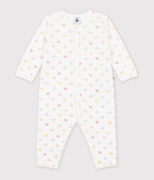 Petit Bateau Velour Romper in Multi Hearts