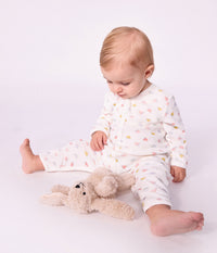 Petit Bateau Velour Romper in Multi Hearts