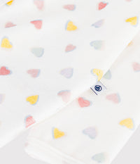 Petit Bateau Velour Romper in Multi Hearts