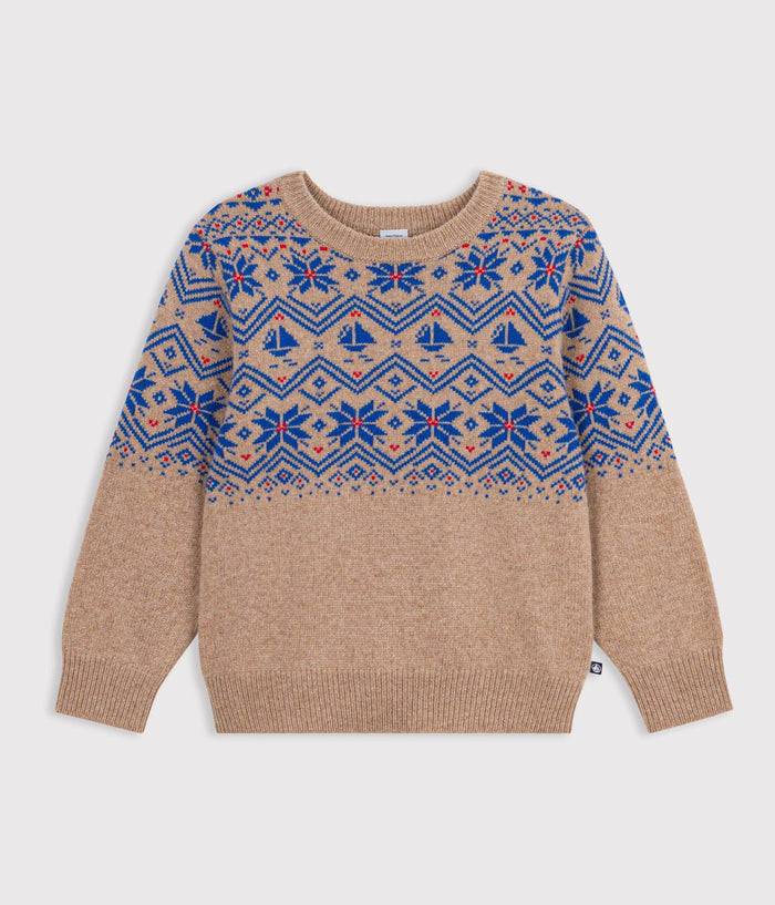 Petit Bateau Fairisle Sweater in Beige and Blue