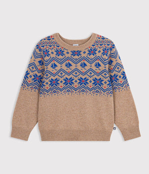 Petit Bateau Fairisle Sweater in Beige and Blue