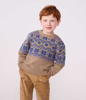 Petit Bateau Fairisle Sweater in Beige and Blue