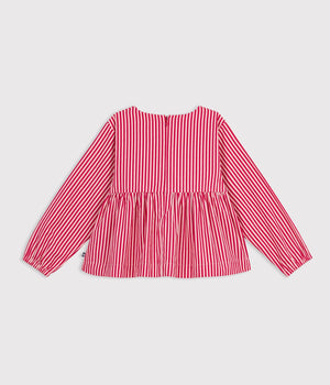 Petit Bateau Blouse in Red & Pink Stripe