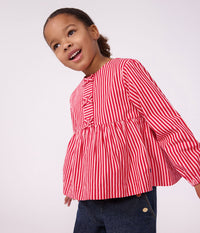Petit Bateau Blouse in Red & Pink Stripe