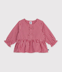 Petit Bateau Blouse in Red Stripe