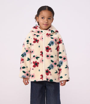 Petit Bateau Sherpa Jacket in Cream Floral