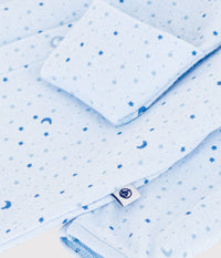 Petit Bateau Snap Footie with Collar in Blue Moon & Stars
