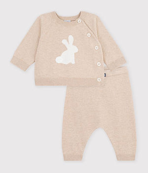 Petit Bateau Sweater Set in Beige Bunny