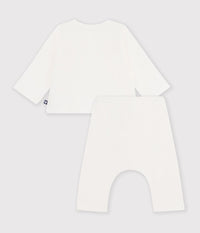 Petit Bateau Cardigan Set with Heart in White