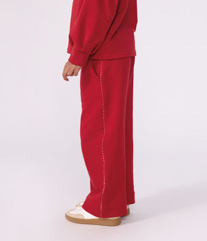Petit Bateau Wide Leg Pant in Red