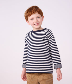 Petit Bateau Long Sleeve Shirt in Navy Stripe