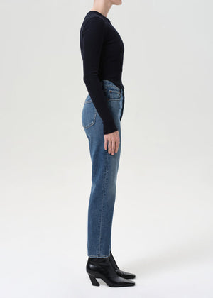 Agolde 90s Pinch Waist Crop Jean in Overcast